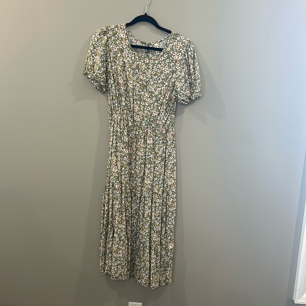 Floral Tiered Rayon Dress